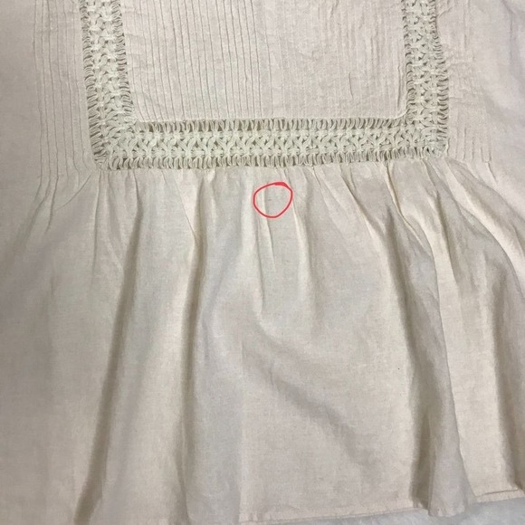 New Madewell Linen-Blend Pintuck Peasant Top XXL (FLAW-SeePhotos) - Picture 10 of 10